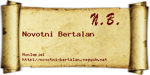 Novotni Bertalan névjegykártya