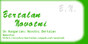 bertalan novotni business card